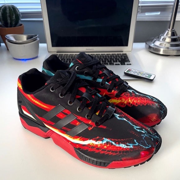 📦SOLD📦Mens Adidas ZX Flux Blurred Lights Size 7 1/2 Style #B34140 With box! - Picture 3 of 7